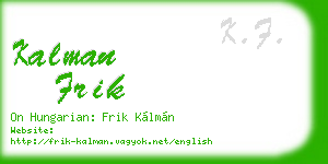 kalman frik business card